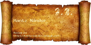 Hantz Nándor névjegykártya