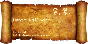 Hantz Nándor névjegykártya